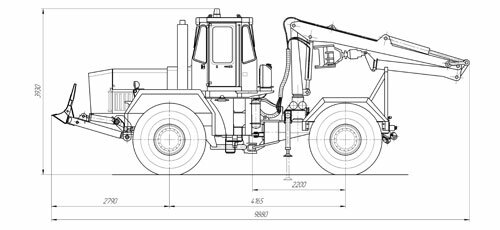 Схема трелевочной машины МЛ-56АТ (с манипулятором)